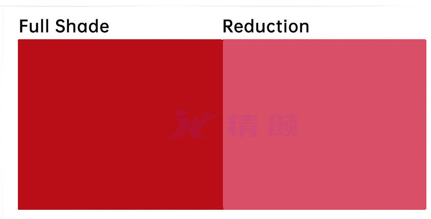 颜料红176着色颜色色卡示意图
